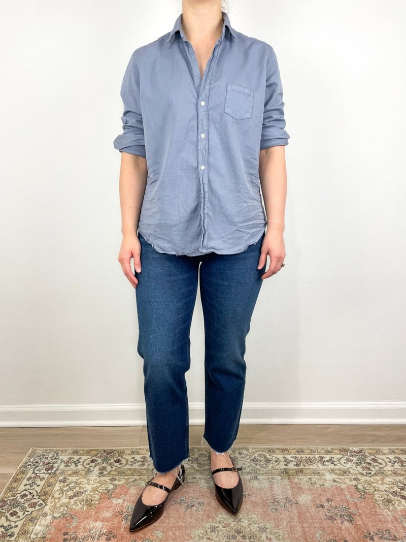 Eileen Relaxed Button Up Shirt in Nickel - The Shoe Hive