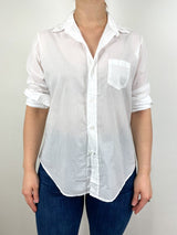 Eileen Relaxed Button Up Shirt in White - The Shoe Hive