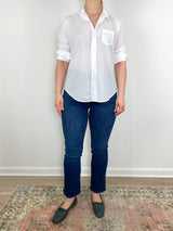 Eileen Relaxed Button Up Shirt in White - The Shoe Hive