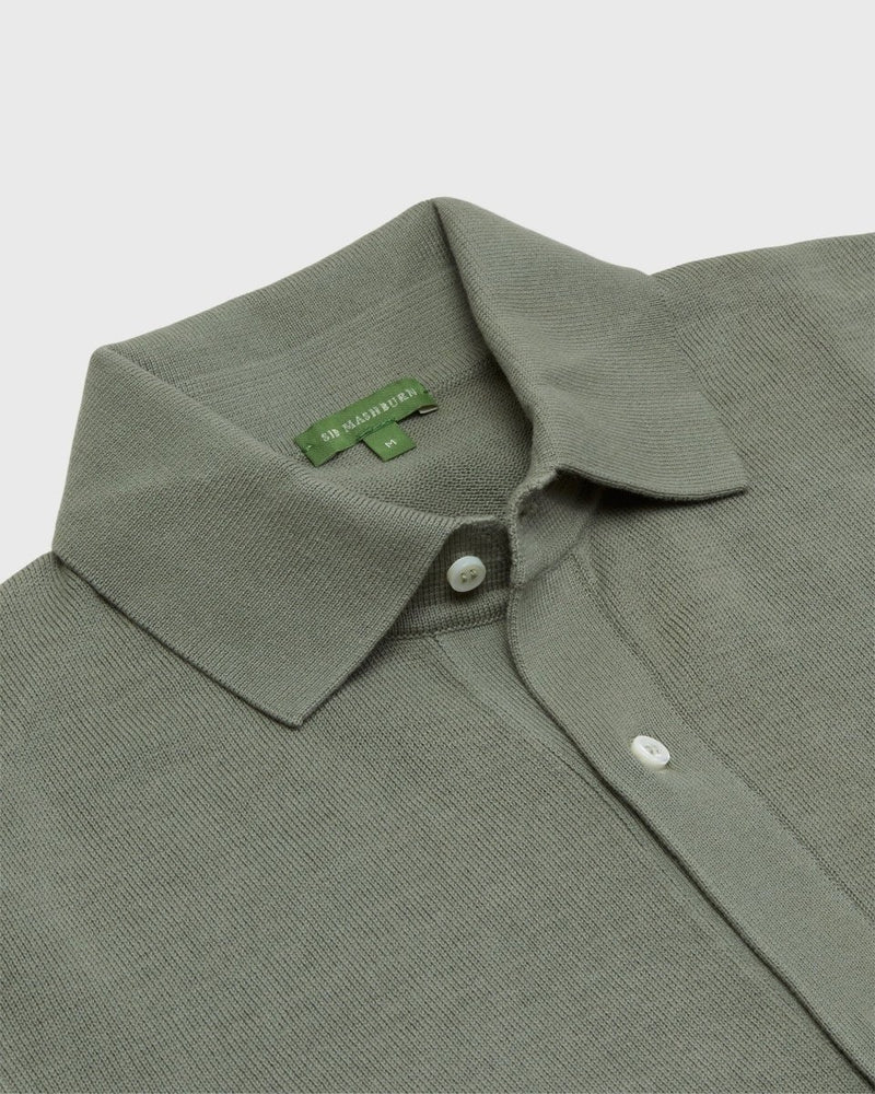 Full-Placket Sweater in Sage Cotton - The Shoe Hive