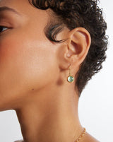 Green Quartz Drop Earrings in Gold - The Shoe Hive