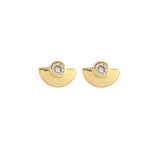 Half Moon Crystal Stud Earrings by Kris Nations - The Shoe Hive