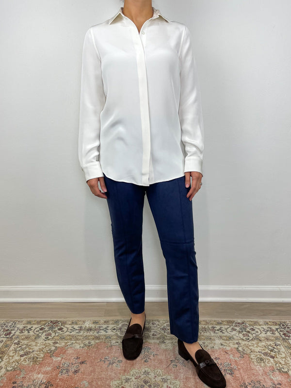 Icon Blouse in Ivory Silk by Ann Mashburn - The Shoe Hive