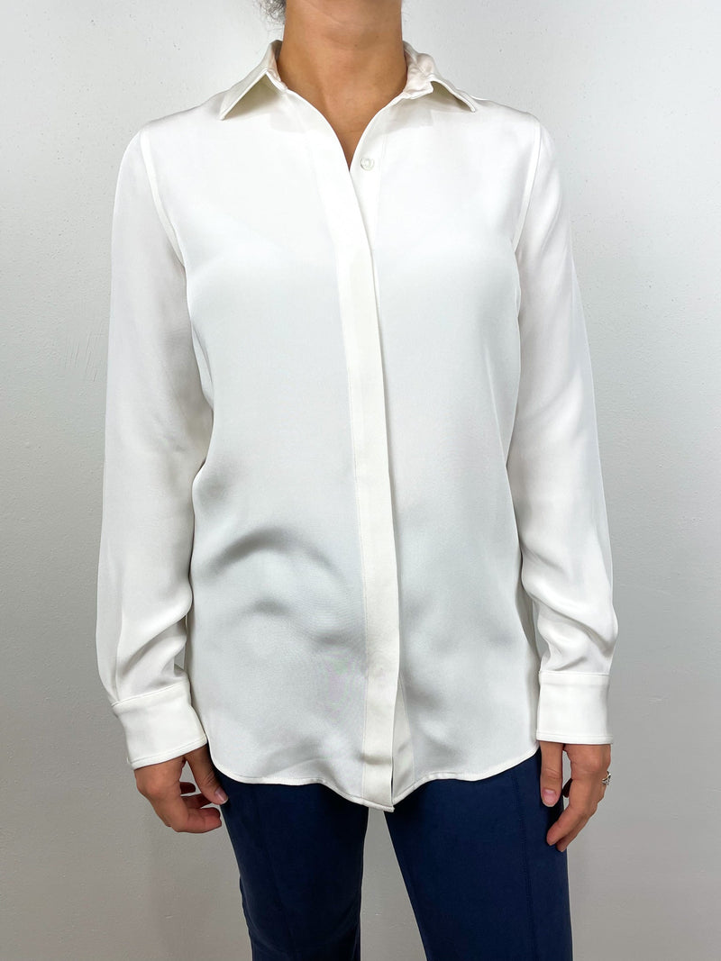 ivory silk blouse