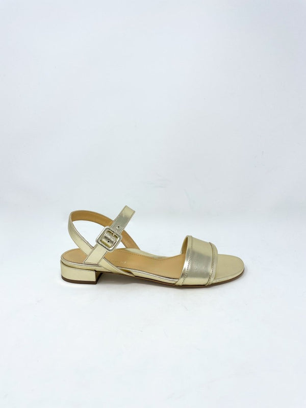 Imogen Flat Sandal in Soft Gold - The Shoe Hive