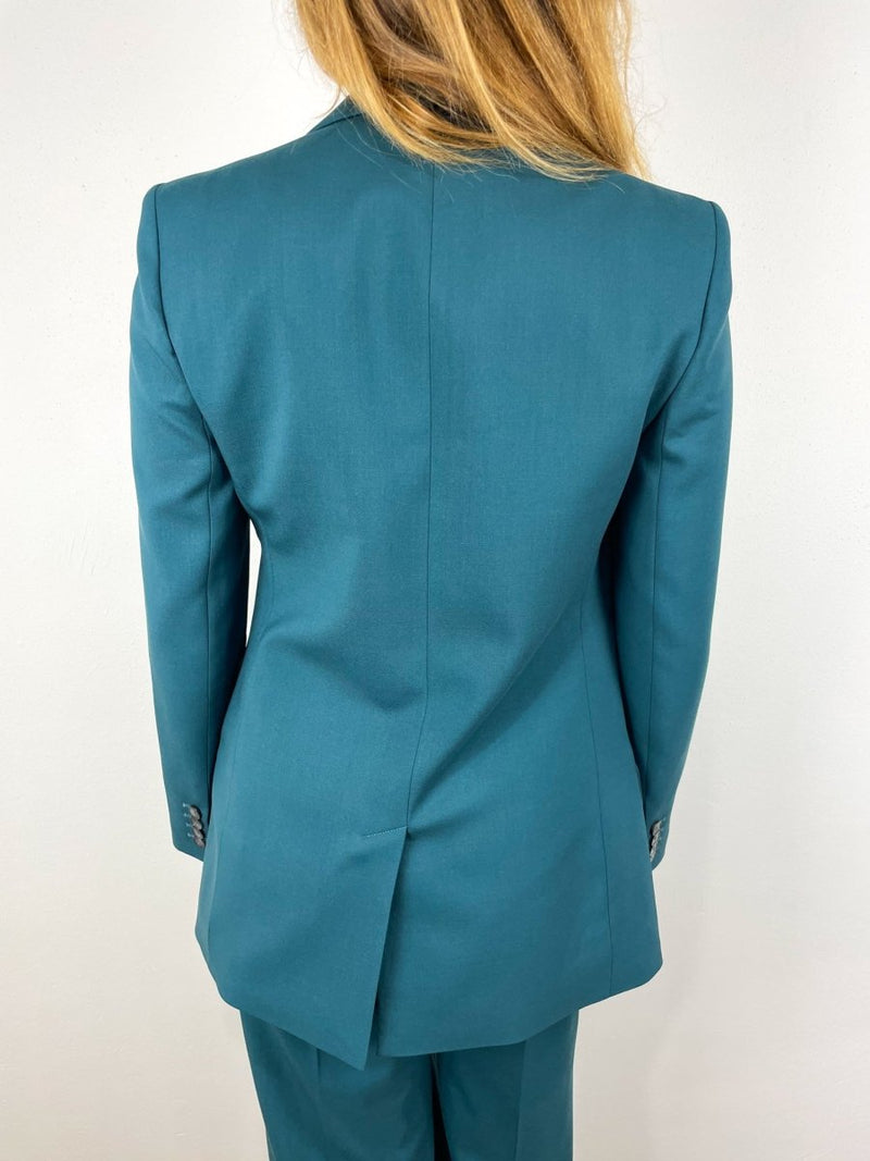 Jackie Jacket Tailor Wool Stretch in Dark Teal - The Shoe Hive