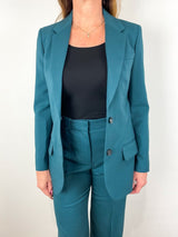 Jackie Jacket Tailor Wool Stretch in Dark Teal - The Shoe Hive