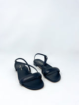 Jenna Flat Sandal in Black - The Shoe Hive