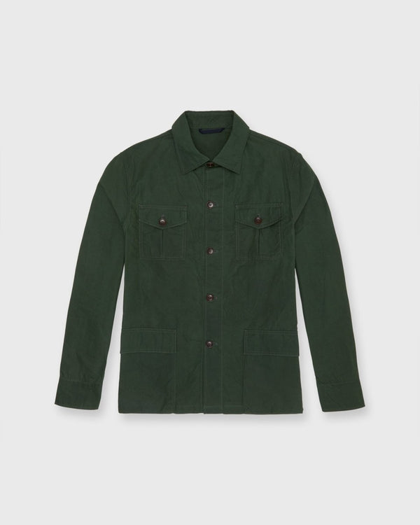 Military Jacket in Forest Dry Waxed Poplin - The Shoe Hive