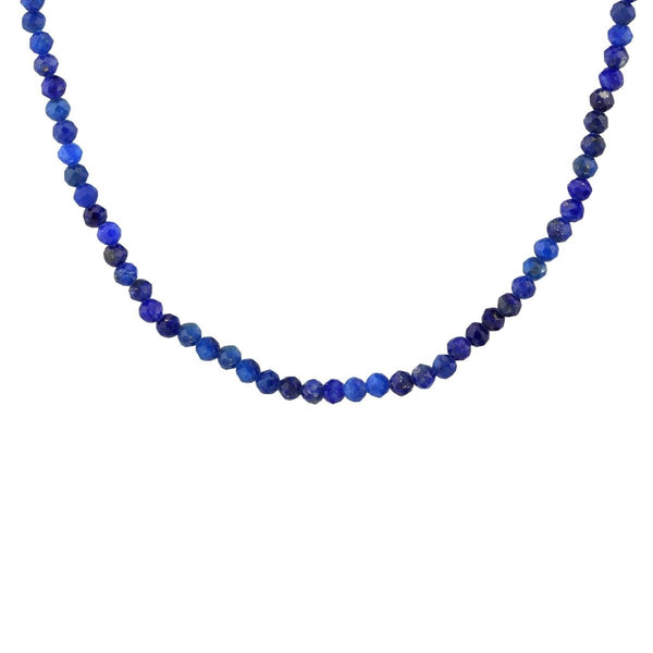 Petite Gemstone Beaded Necklace in Blue Lapis - The Shoe Hive