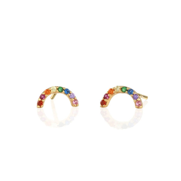 Rainbow Arc Crystal Stud Earrings - The Shoe Hive