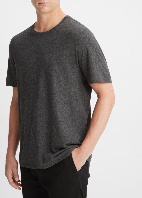 Short Sleeve Crew Neck in Heather Carbon - The Shoe Hive