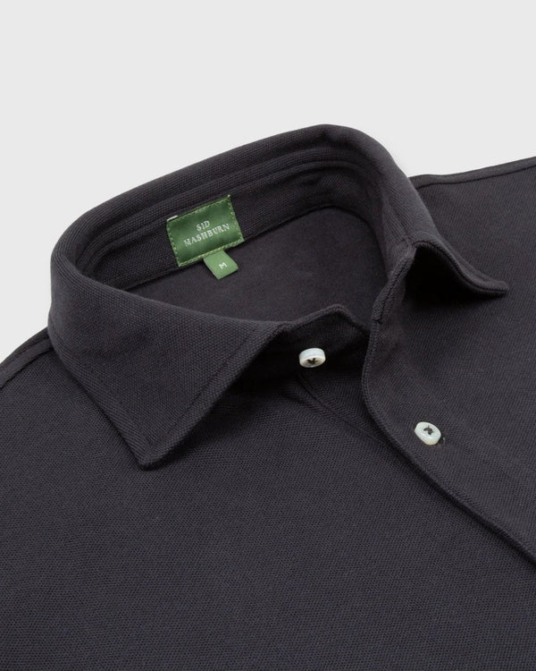 Short Sleeved Polo in Coal Pique - The Shoe Hive