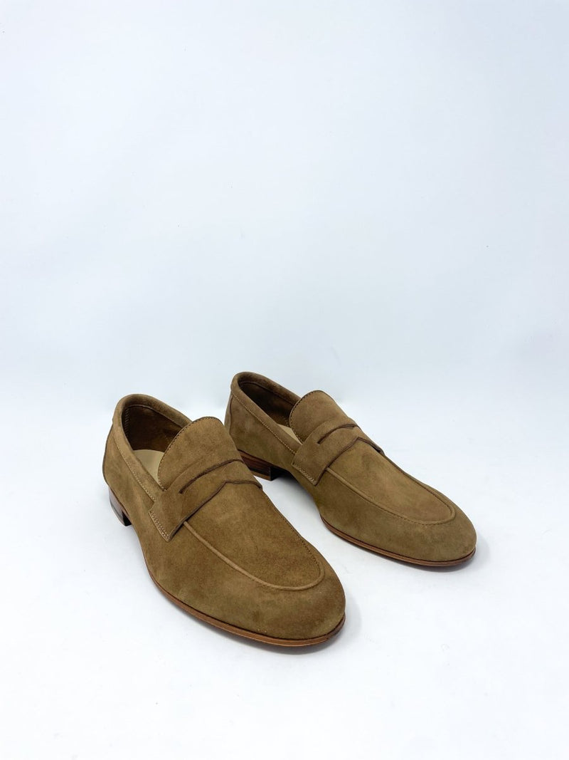 Summer Penny Loafer in Dark Taupe Suede - The Shoe Hive