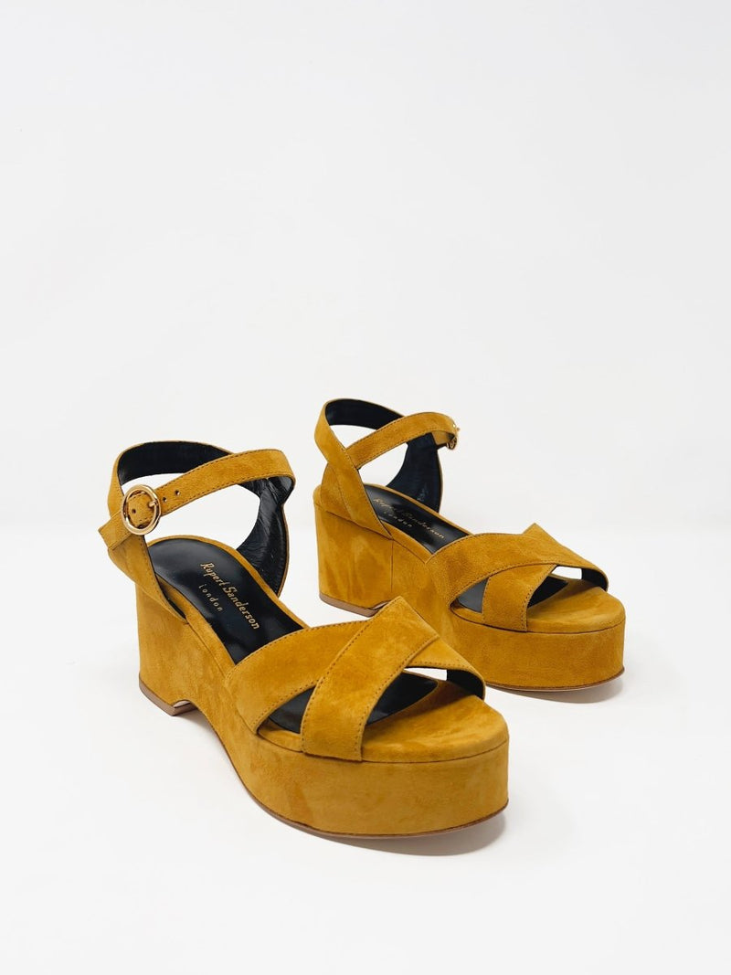 Talitha Suede in Damask Gold - The Shoe Hive