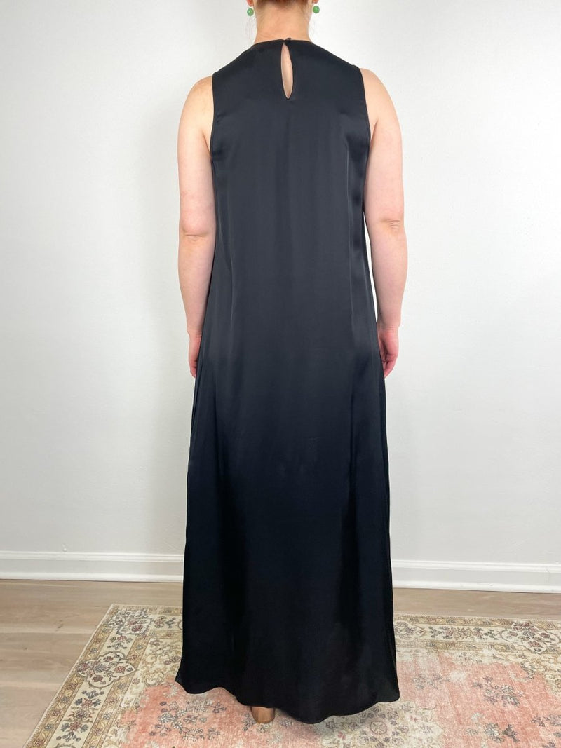 Tessa High Neck Sleeveless Maxi Dress in Black - The Shoe Hive