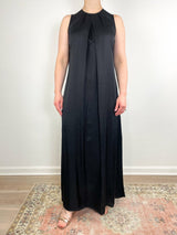 Tessa High Neck Sleeveless Maxi Dress in Black - The Shoe Hive