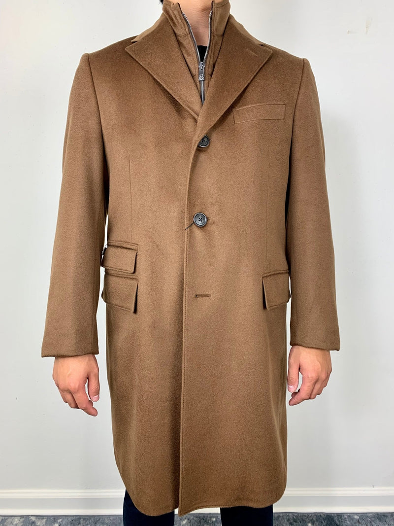 Corneliani | Topcoat in Camel by Corneliani Camel / 52 | Men's Outerwear Exclusive at The Shoe Hive