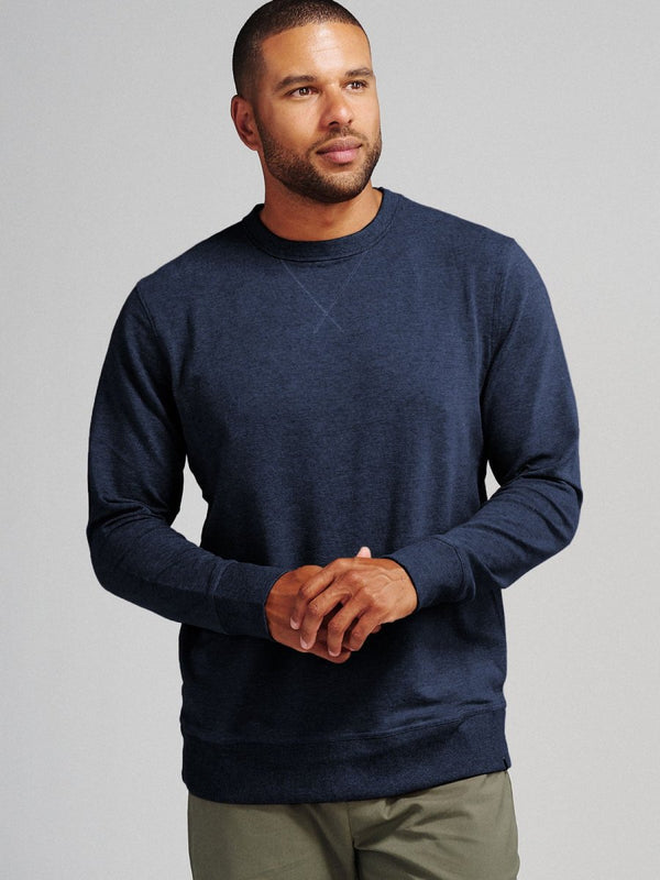 Varsity French Terry Sweatshirt in Classic Navy Heather - The Shoe Hive